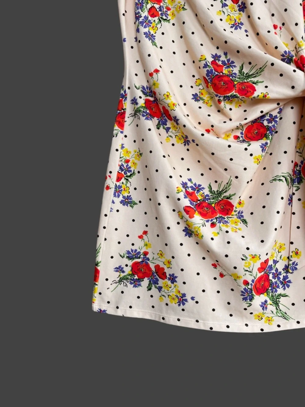 Sezane Cream short Pippa Dress with Red Floral Print NWT - Picture 13 of 15
